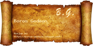 Boros Gedeon névjegykártya